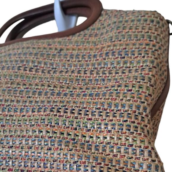 Fossil 1950s Woven Straw & Leather Tote Bag - Picture 3 of 12